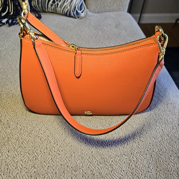 Ralph LAUREN Orange Leather Shoulder Bag - Picture 1 of 3
